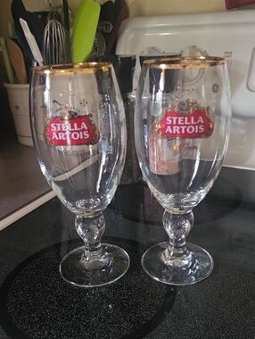 Stella Artois Gold-Rimmed Beer Glass - Clear (Set of 2)